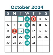 District School Academic Calendar for Fletcher/maynard Academy for October 2024