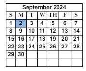 District School Academic Calendar for Worley Elementary School for September 2024