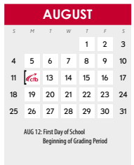 District School Academic Calendar for Carrollton Elementary for August 2024