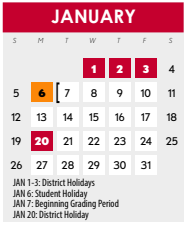 District School Academic Calendar for Salazar Alternative Education Prog for January 2025