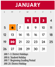 District School Academic Calendar for Perry Middle School for January 2025