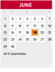 District School Academic Calendar for Pre-k Ctr II for June 2025