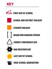 District School Academic Calendar Legend for Pre-k Ctr II