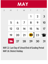 District School Academic Calendar for Salazar Alternative Education Prog for May 2025