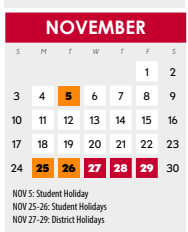 District School Academic Calendar for Good Elementary for November 2024