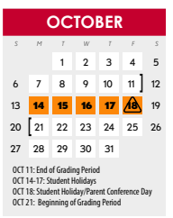 District School Academic Calendar for Blalack Middle School for October 2024