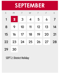 District School Academic Calendar for Dallas County Jjaep for September 2024