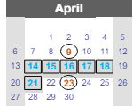 District School Academic Calendar for Seeliger Elementary School for April 2025