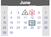 District School Academic Calendar for Seeliger Elementary School for June 2025