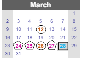 District School Academic Calendar for Seeliger Elementary School for March 2025
