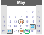 District School Academic Calendar for Seeliger Elementary School for May 2025