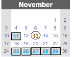 District School Academic Calendar for Seeliger Elementary School for November 2024
