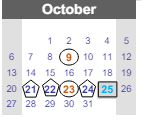 District School Academic Calendar for Seeliger Elementary School for October 2024