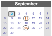 District School Academic Calendar for Seeliger Elementary School for September 2024