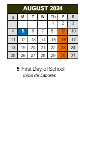 District School Academic Calendar for Marc T. Atkinson Middle School for August 2024