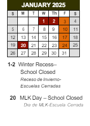 District School Academic Calendar for Marc T. Atkinson Middle School for January 2025