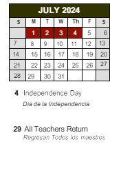 District School Academic Calendar for Marc T. Atkinson Middle School for July 2024
