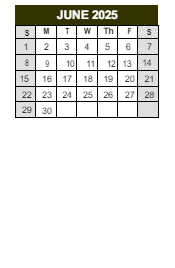 District School Academic Calendar for Marc T. Atkinson Middle School for June 2025