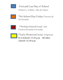 District School Academic Calendar Legend for Marc T. Atkinson Middle School