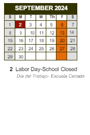 District School Academic Calendar for Marc T. Atkinson Middle School for September 2024
