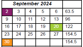 District School Academic Calendar for Wright Elementary School for September 2024