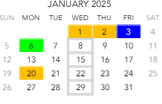 District School Academic Calendar for Maple Grove Elementary School for January 2025