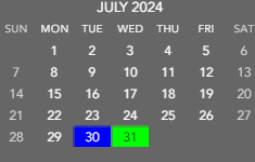District School Academic Calendar for Maple Grove Elementary School for July 2024