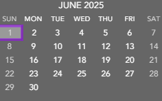 District School Academic Calendar for Maple Grove Elementary School for June 2025