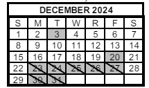 District School Academic Calendar for Albion Elementary School for December 2024