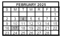 District School Academic Calendar for Albion Elementary School for February 2025