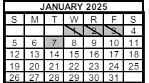District School Academic Calendar for Albion Elementary School for January 2025