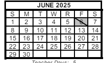 District School Academic Calendar for Albion Elementary School for June 2025
