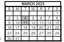 District School Academic Calendar for Albion Elementary School for March 2025