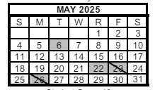 District School Academic Calendar for Albion Elementary School for May 2025