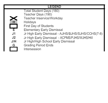 District School Academic Calendar Legend for Navarrete Elementary