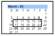 District School Academic Calendar for Navarrete Elementary for March 2025