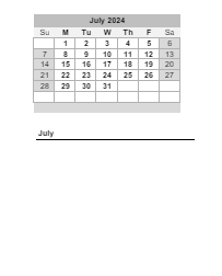 District School Academic Calendar for James Island Elementary for July 2024