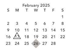 District School Academic Calendar for Albemarle Road Middle for February 2025