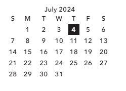 District School Academic Calendar for Garinger High for July 2024