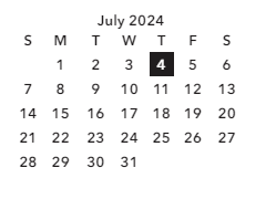 District School Academic Calendar for Phillip O Berry Academy Of Tec for July 2024