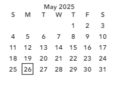 District School Academic Calendar for Reedy Creek Elementary for May 2025