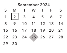 District School Academic Calendar for Garinger High for September 2024