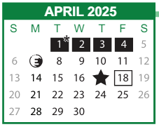 District School Academic Calendar for Pulaski Elementary School for April 2025