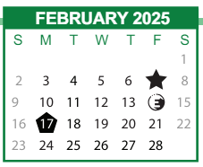 District School Academic Calendar for Riley Learning Center for February 2025