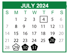 District School Academic Calendar for Hesse Elementary School for July 2024