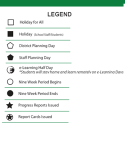 District School Academic Calendar Legend for Largo-tibet Elementary School