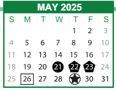 District School Academic Calendar for Pulaski Elementary School for May 2025