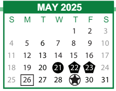 District School Academic Calendar for Savannah Corporate Academies for May 2025