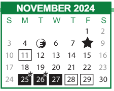 District School Academic Calendar for Pulaski Elementary School for November 2024