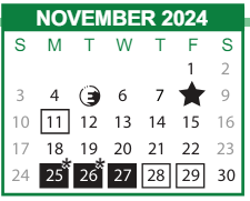 District School Academic Calendar for East Broad Street Elementary School for November 2024